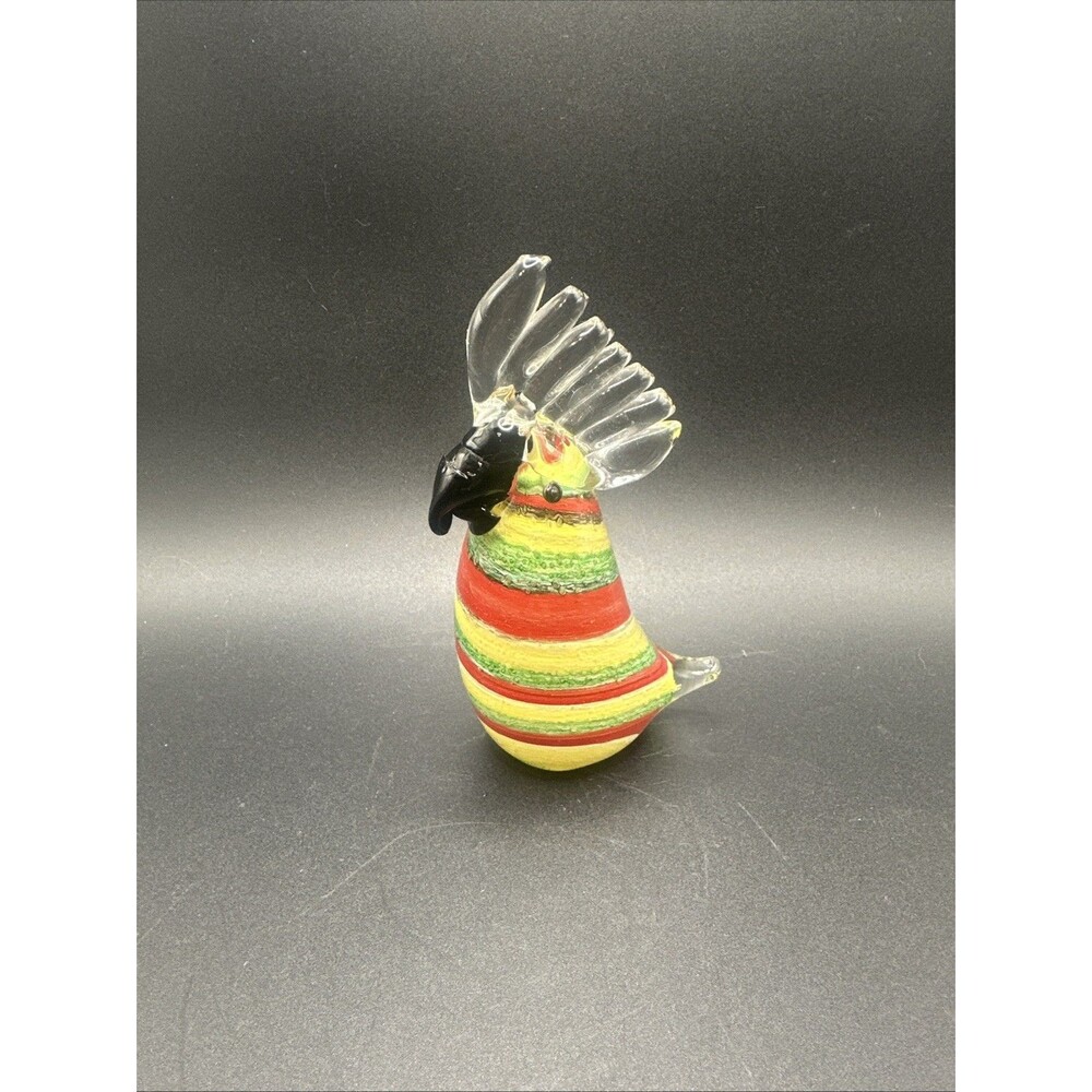 Yao Yuan Hand Blown Glass Murano-Style Glass Bird Figurine / Sculpture